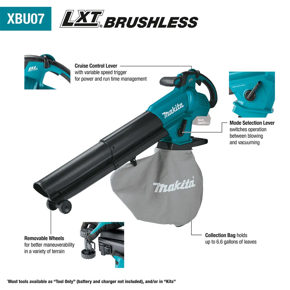 Makita XBU07Z 18V LXT Brushless Blower / Vacuum Mulcher - Bare Tool