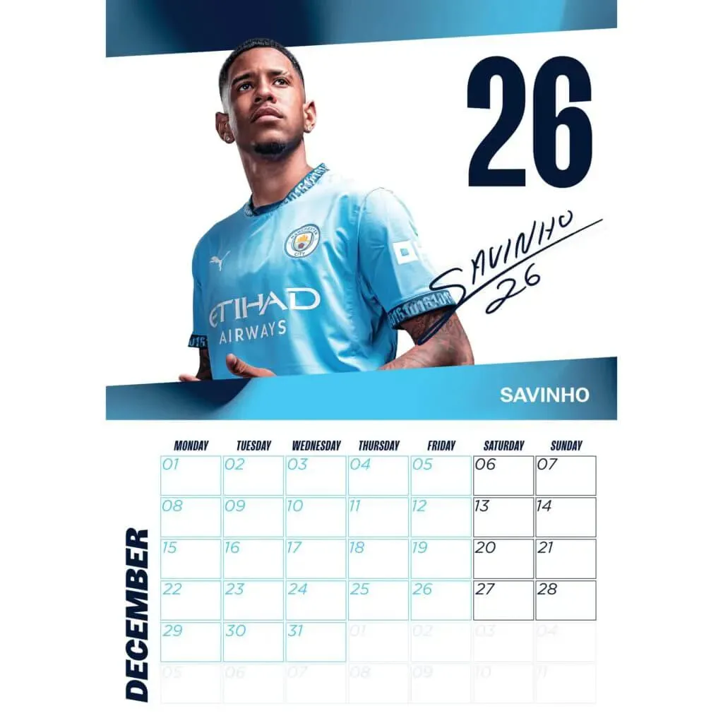 Manchester City 2025 Official Calendar