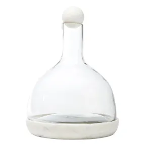 Marble   Glass Wine Carafe (White)