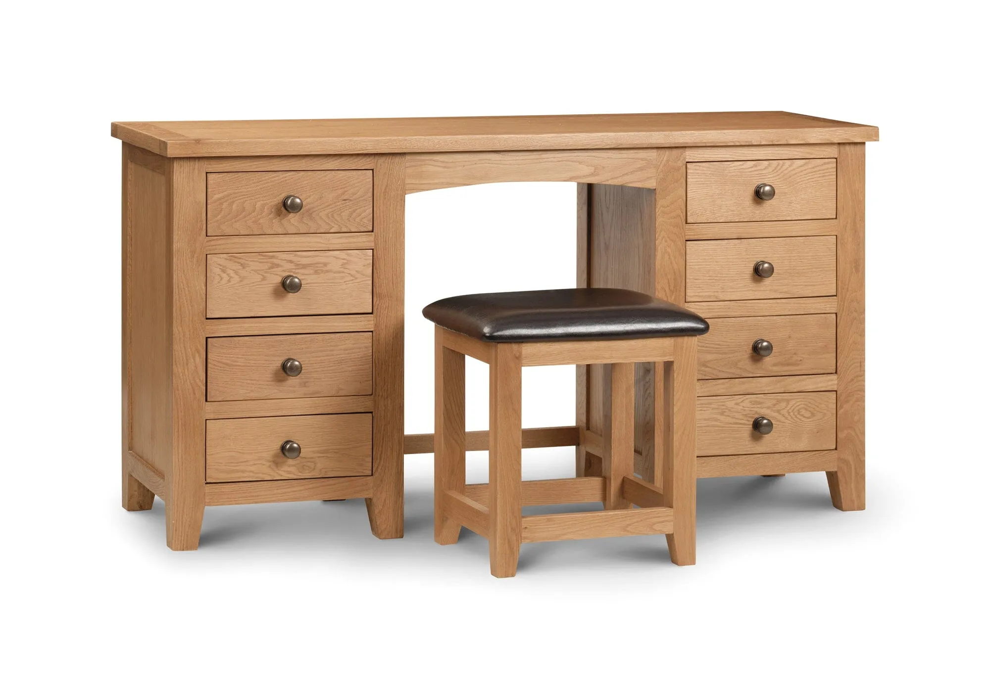 Marlborough Oak Twin Pedestal Dressing Table