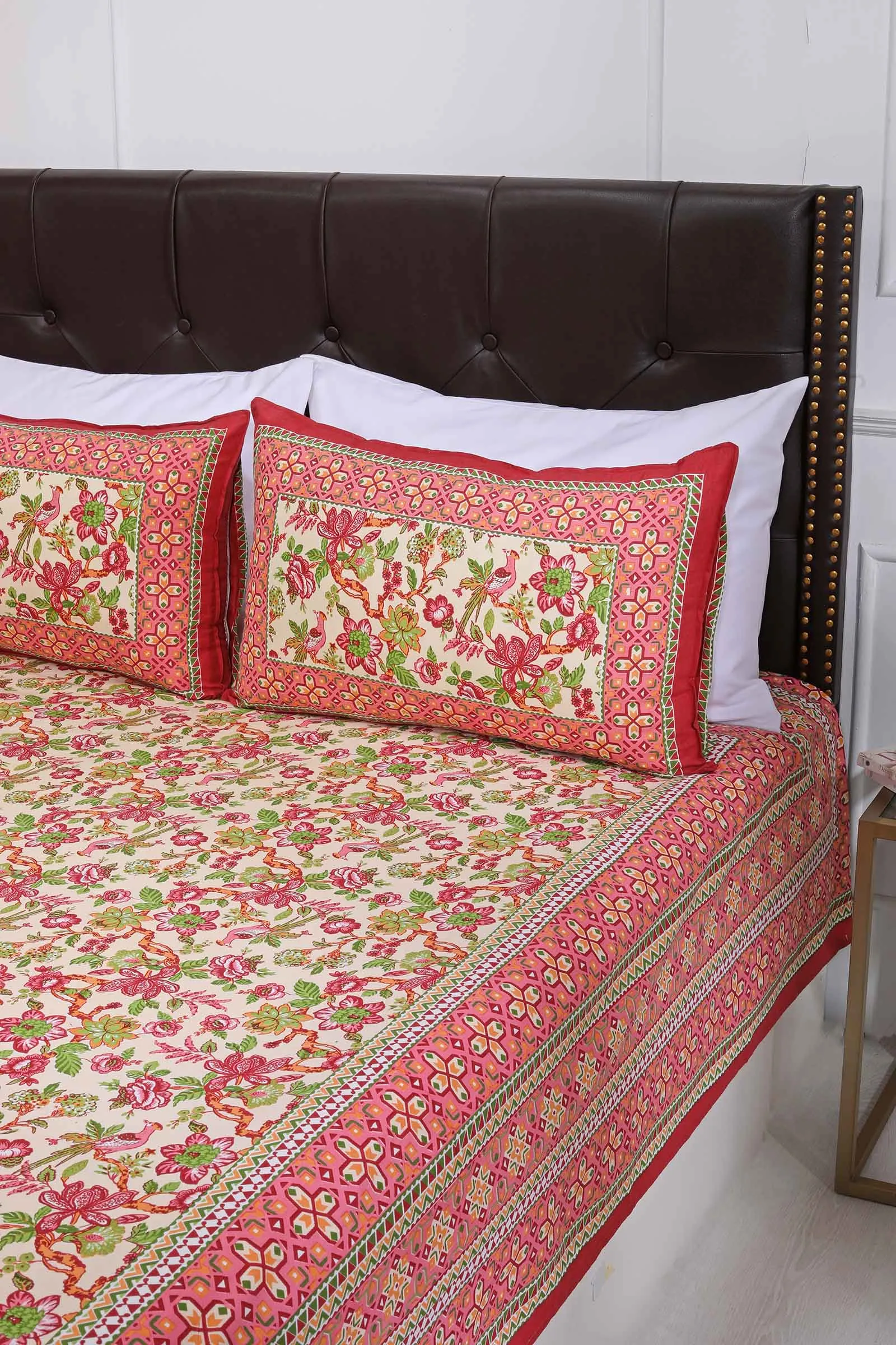 Maroon Cymbidian Flower 4 Cotton Bedsheet