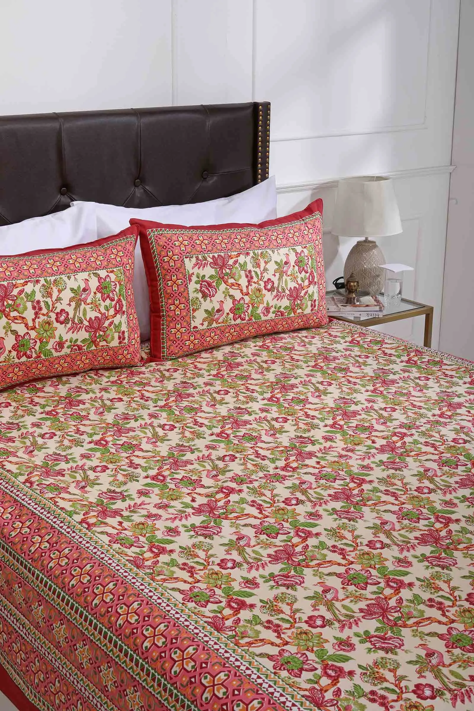 Maroon Cymbidian Flower 4 Cotton Bedsheet