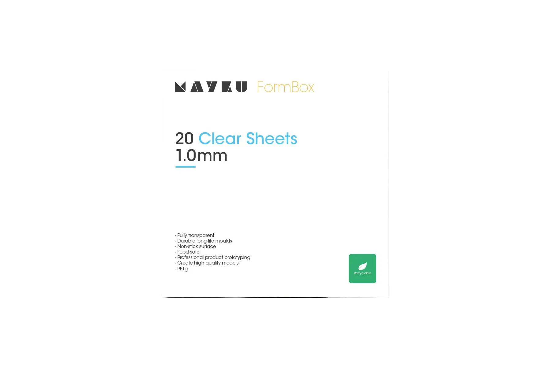 MAYKU FORMBOX CLEAR SHEETS 1.0MM (20 PACK)