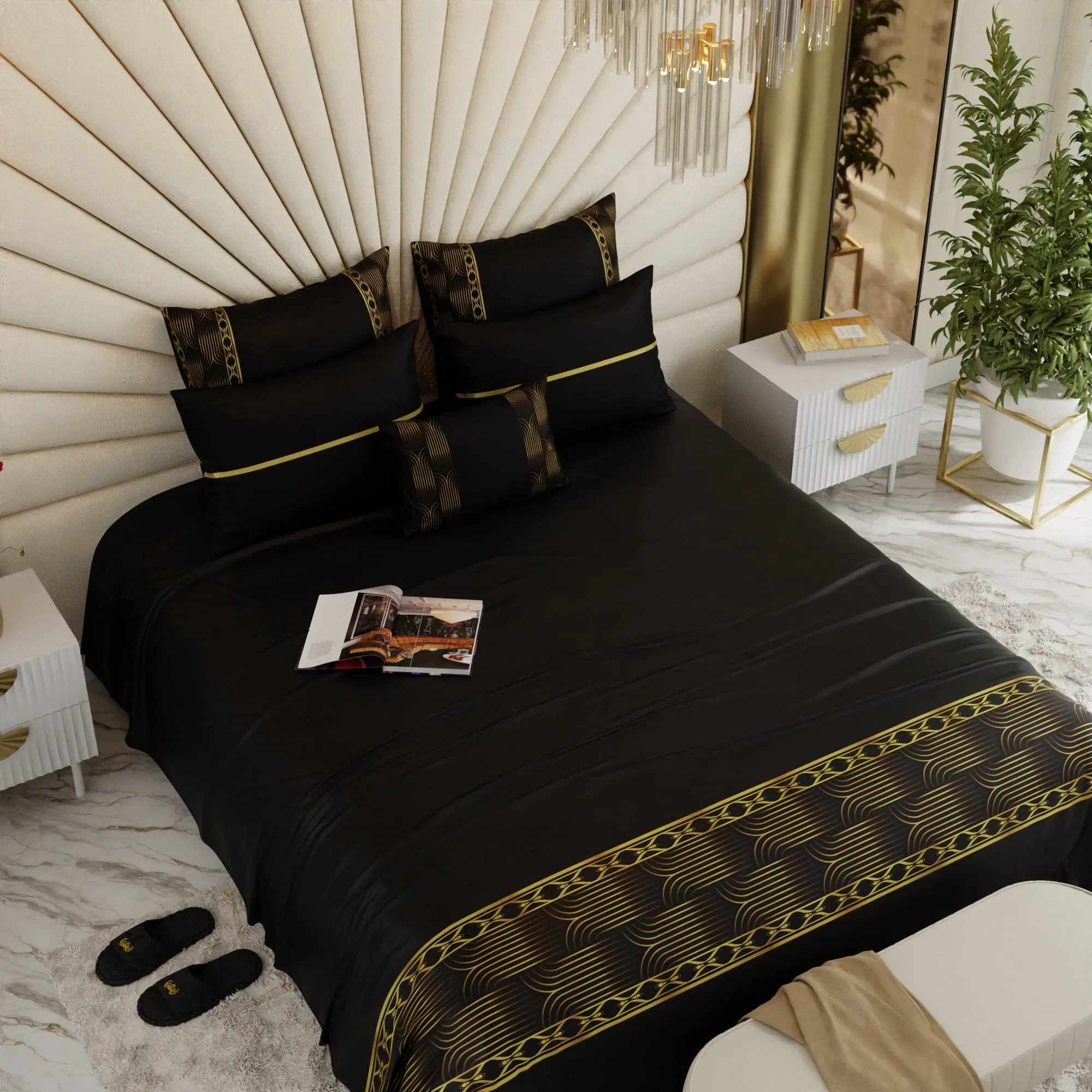 Midnight Gala 6 Piece Bedsheet Set