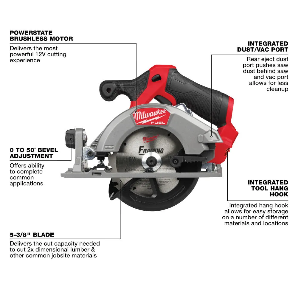 Milwaukee 2521-20 M12 FUEL 5-3/8" Circular Saw