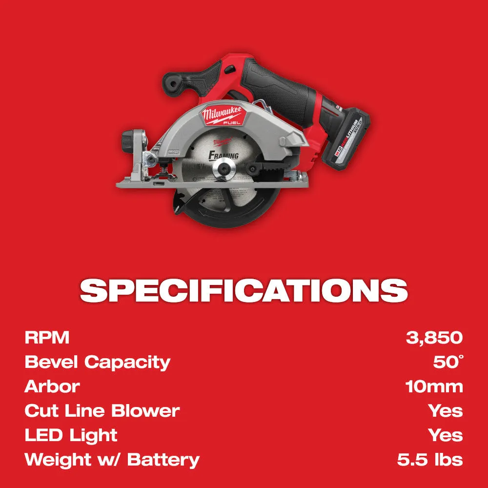 Milwaukee 2521-21HO M12 FUEL 5-3/8" Circular Saw Kit