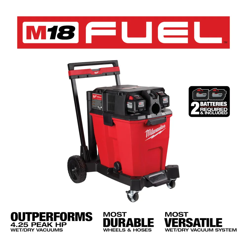 Milwaukee M18 Fuel 12 Gallon Dual-Battery Wet and Dry Vacuum Kit