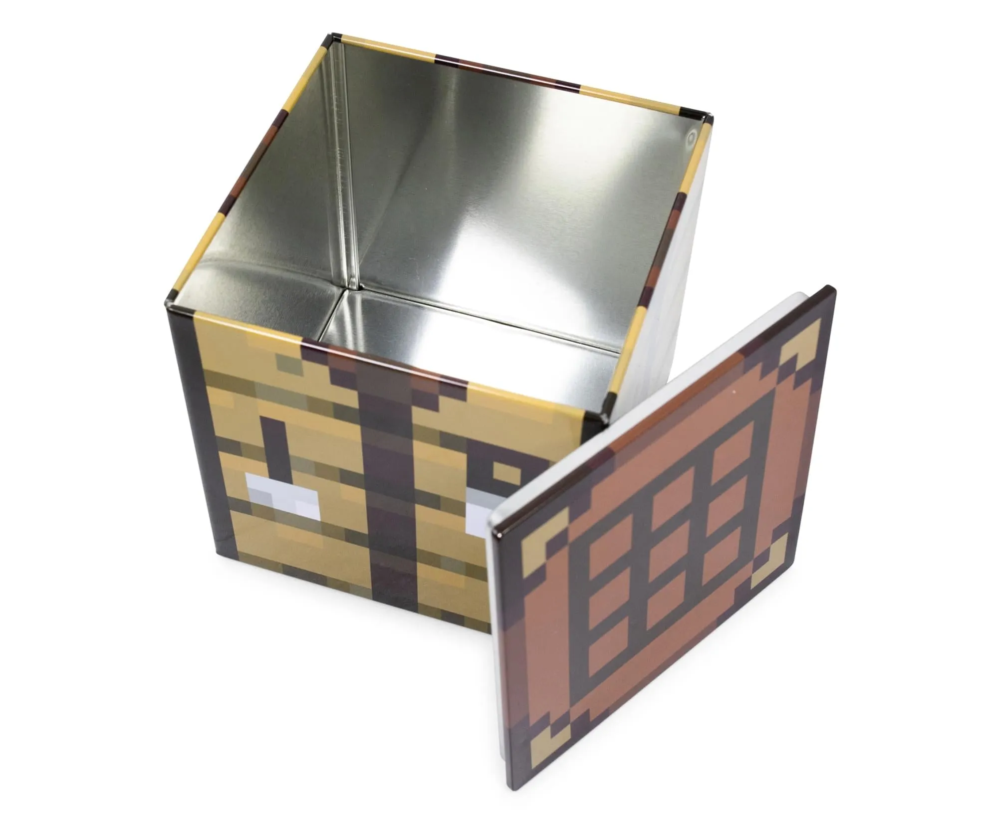 Minecraft Crafting Table Tin Storage Box Cube Organizer with Lid | 4 Inches