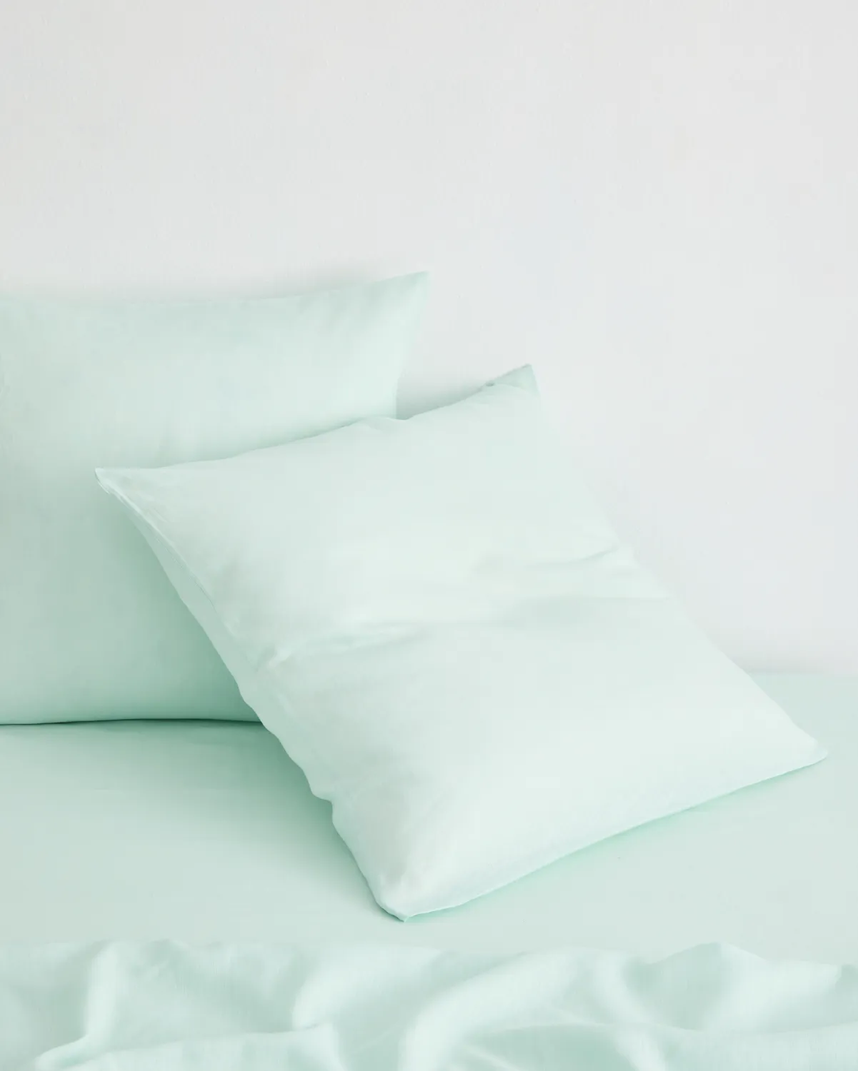 Mint 100% French Flax Linen European Pillowcases (Set of Two)