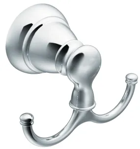 Moen Banbury Series Y2603CH Robe Hook, 2-Hook, Zamac, Chrome, Surface Mounting :CD: QUANTITY: 1