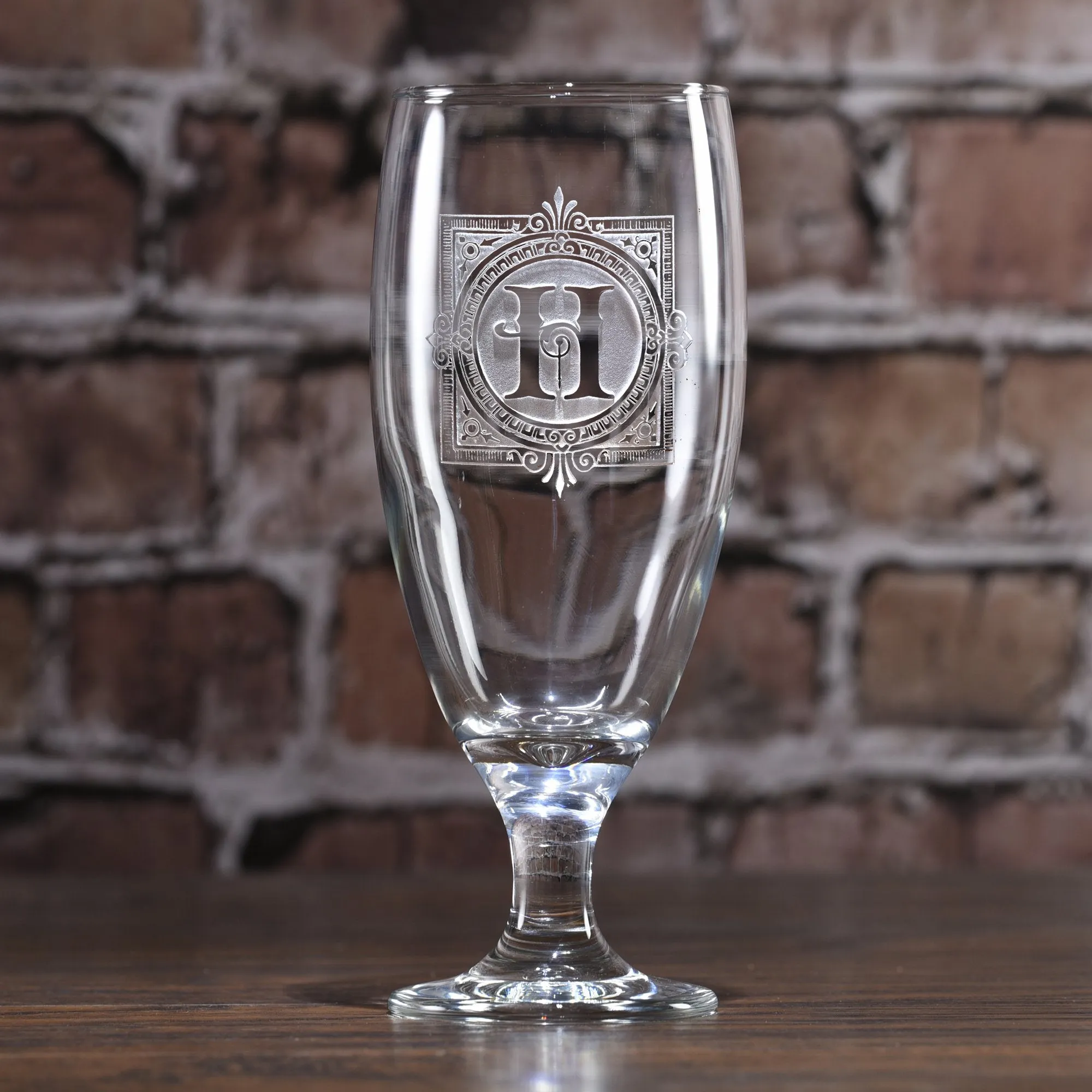 Monogrammed Engraved Goblet Water Glass