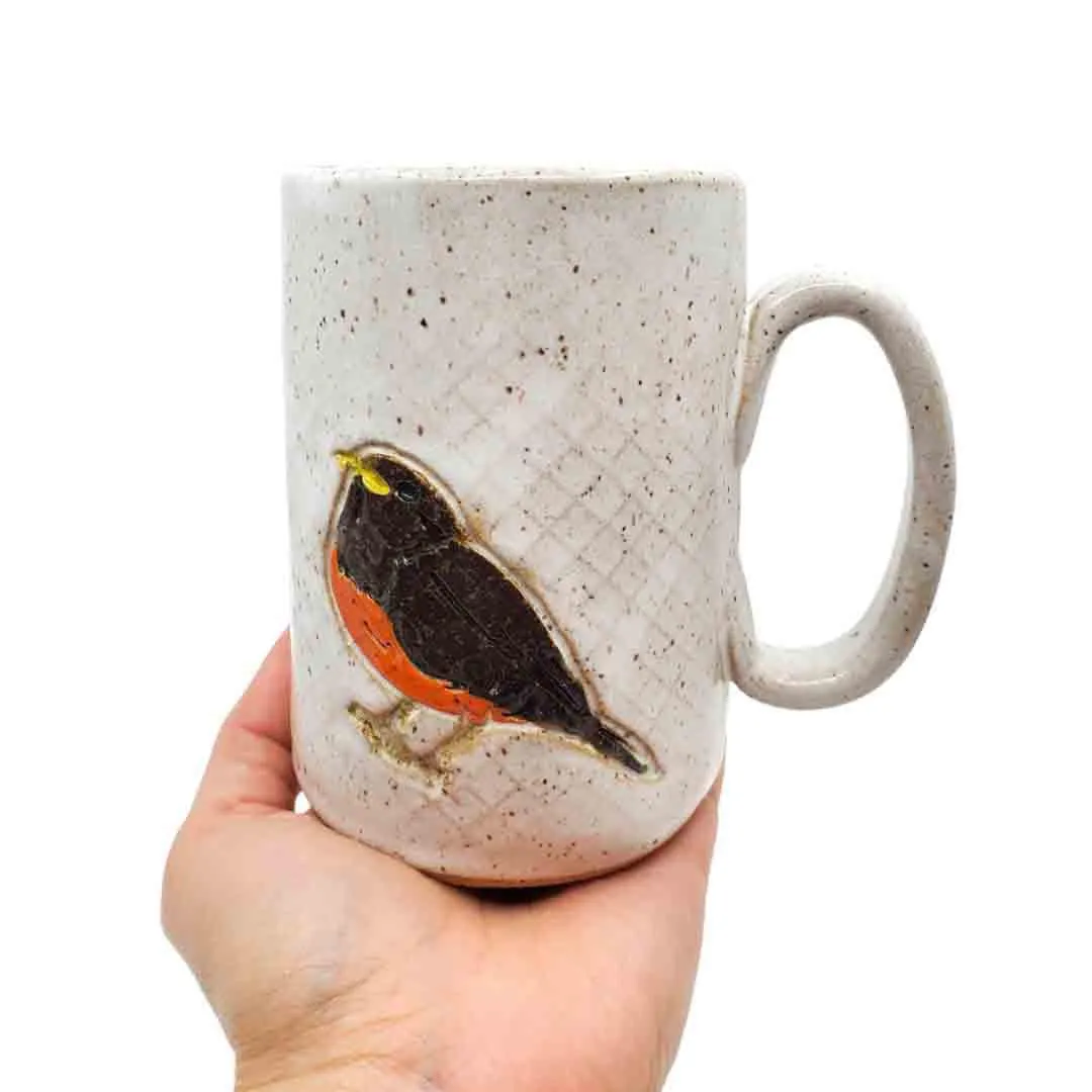 Mug - 16oz - Robin Redbreast Ceramic Mug  by White Squirrel Clayworks