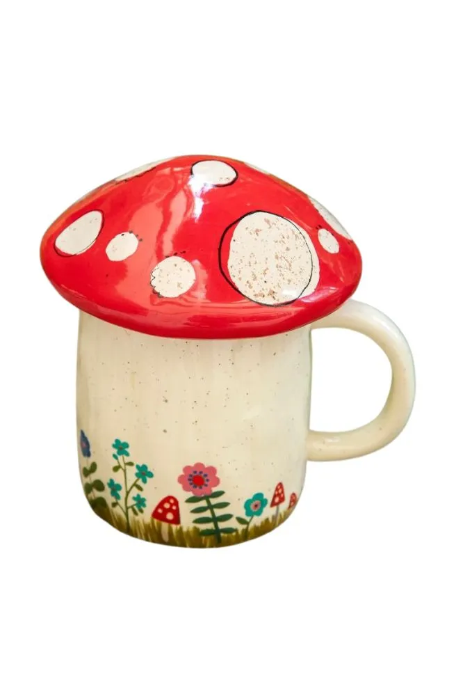 Mushroom Mug with Lid Grow Own Way