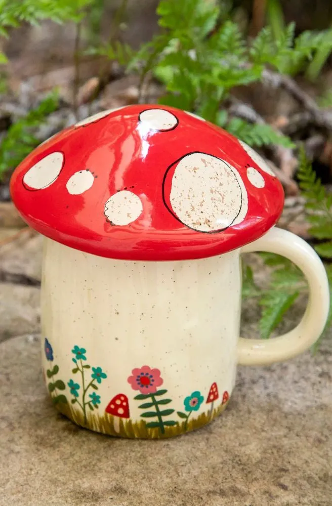 Mushroom Mug with Lid Grow Own Way