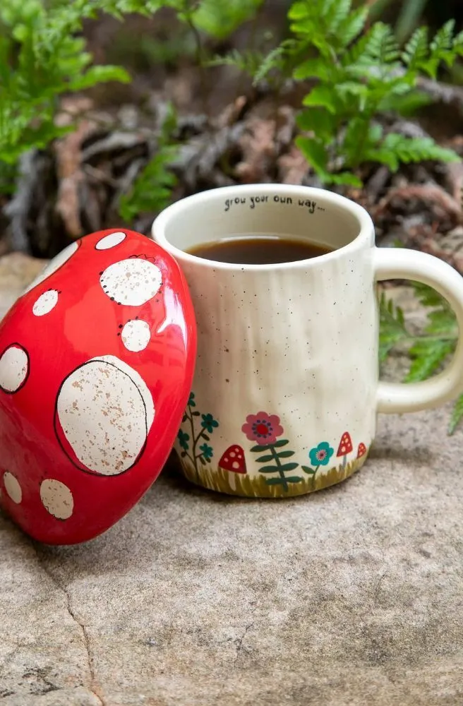 Mushroom Mug with Lid Grow Own Way