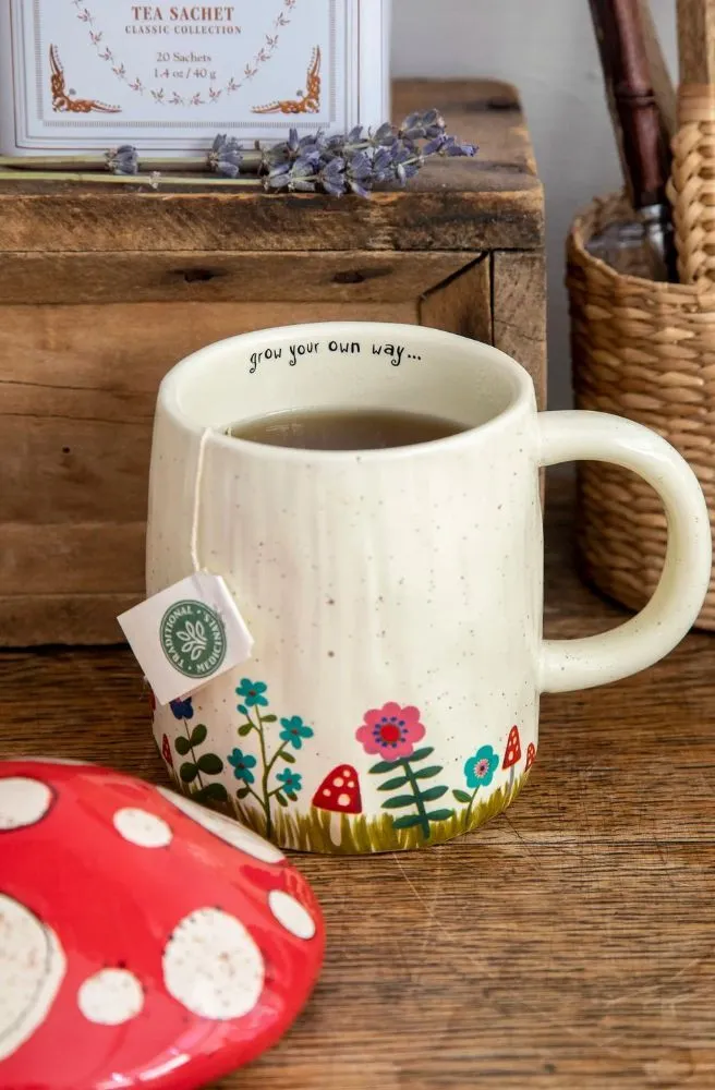 Mushroom Mug with Lid Grow Own Way