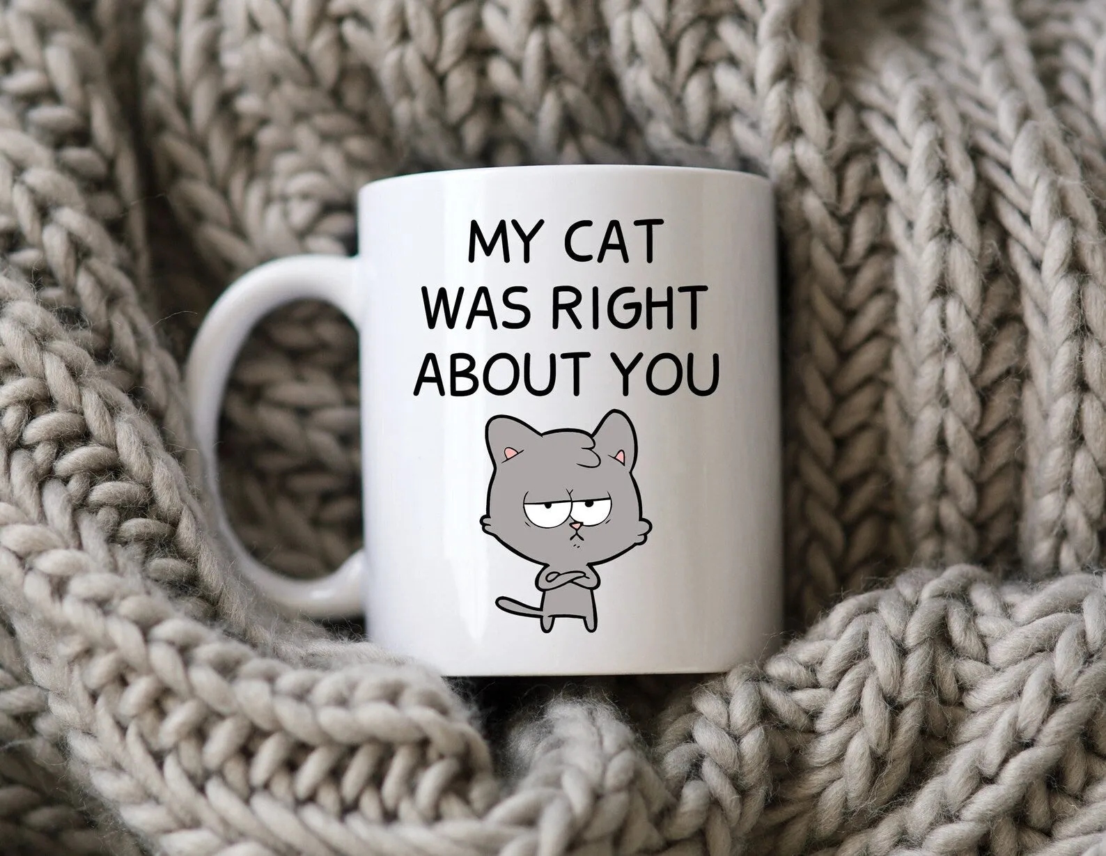 My Cat Was Right About You Mug Funny Cat Coffee Cup