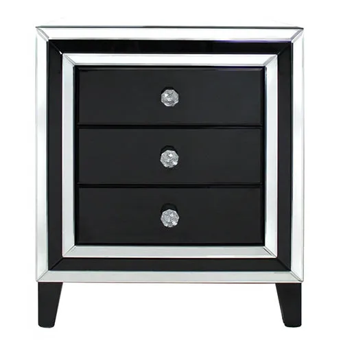 Naomi Black Mirror Finish Pedestal (66 cm)