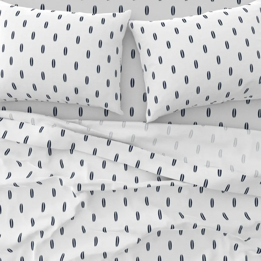 Navy Blue and Gray Mini Size Classic Surfboards Sheet Set from Surfer Bedding™️