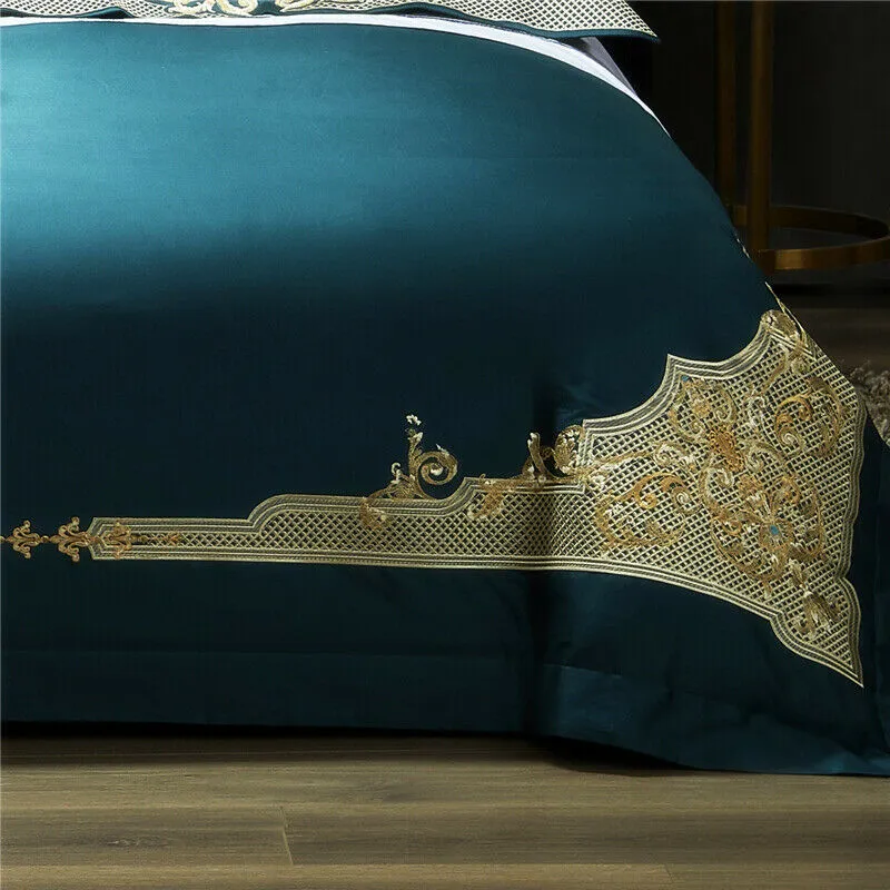 New 1000TC 100% Egyptian Cotton Royal Luxury Bedding Set King Queen Size Embroidery