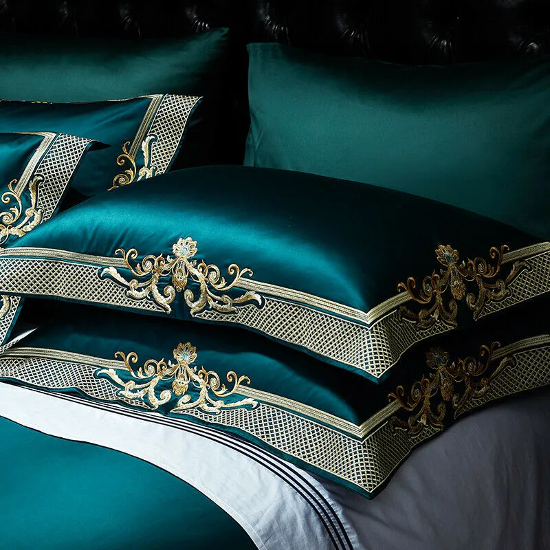 New 1000TC 100% Egyptian Cotton Royal Luxury Bedding Set King Queen Size Embroidery