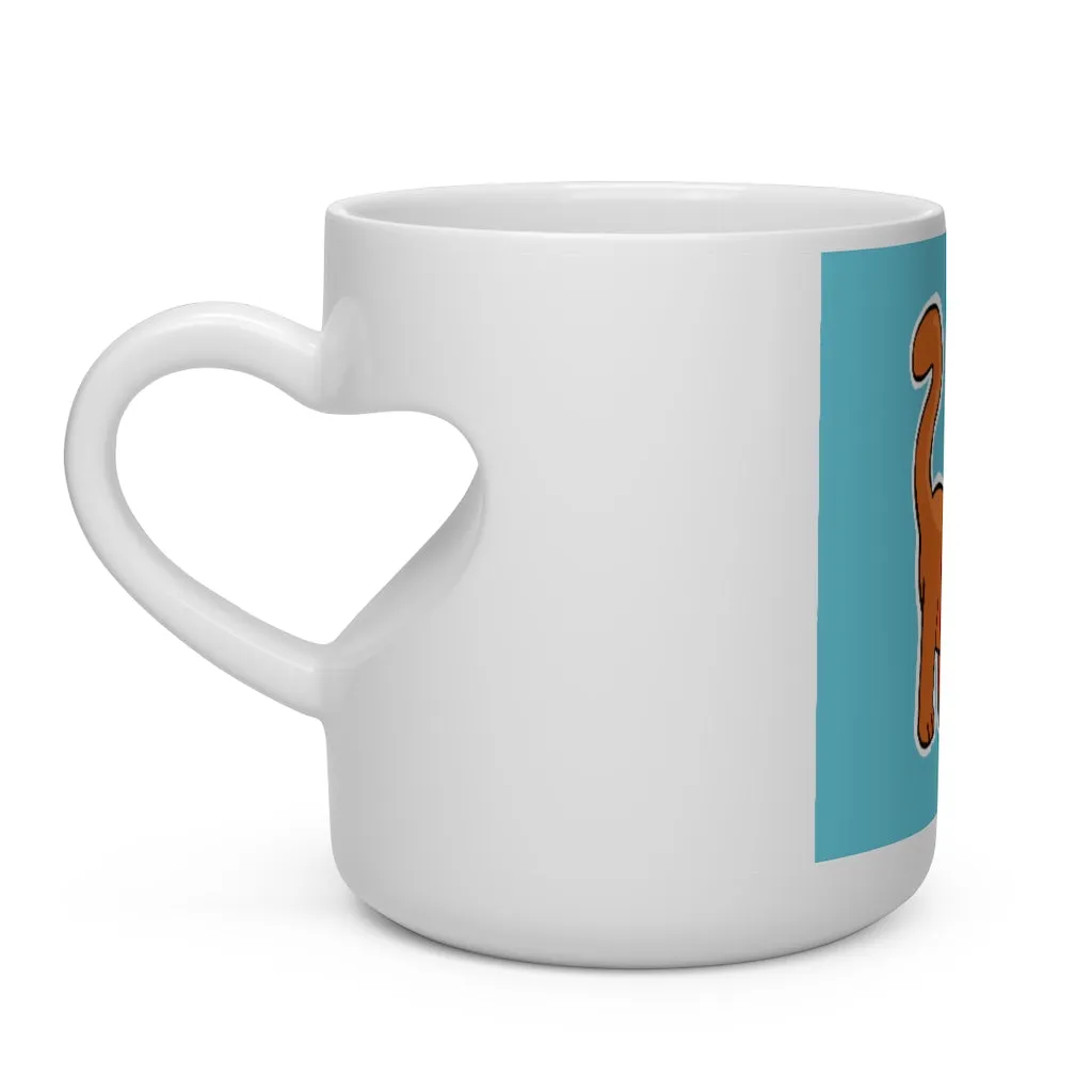 Orange Kitty Heart Shape Mug