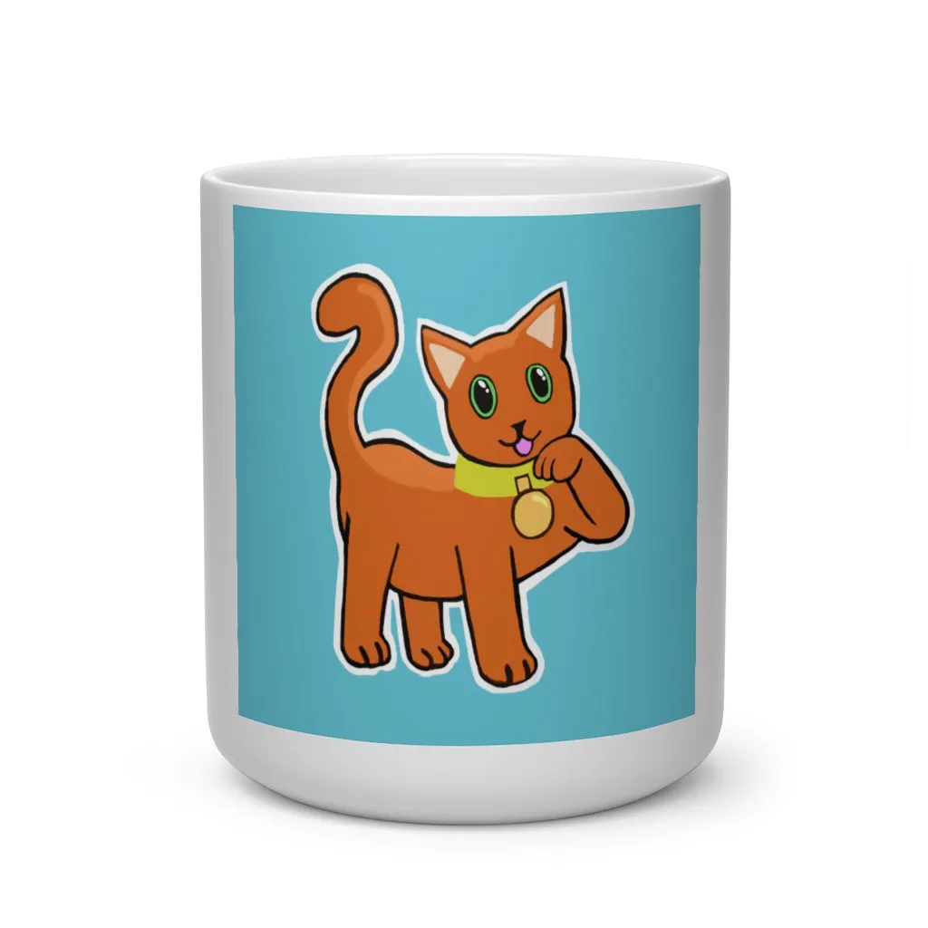 Orange Kitty Heart Shape Mug