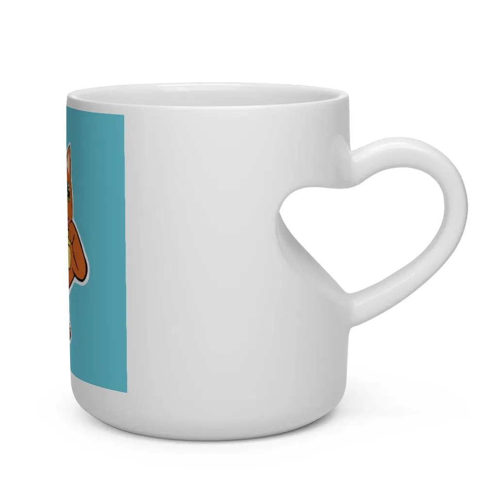 Orange Kitty Heart Shape Mug