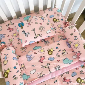 Oranges & Lemons | Cotton Baby Bedding Set | Newborn Baby Gifts | Pink