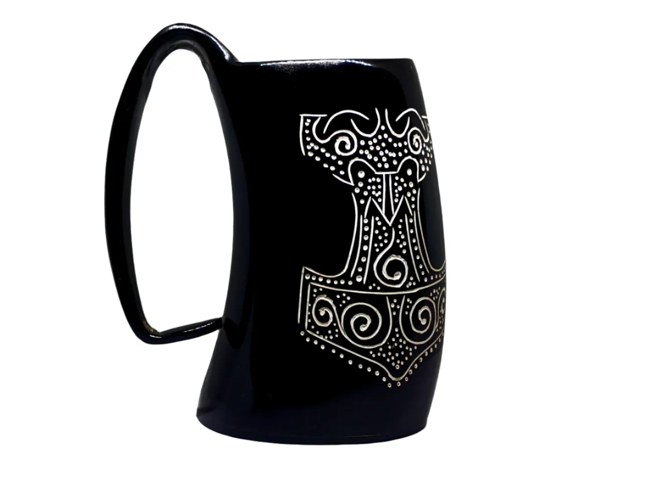 Ox Horn Mjölnir Drinking Mug