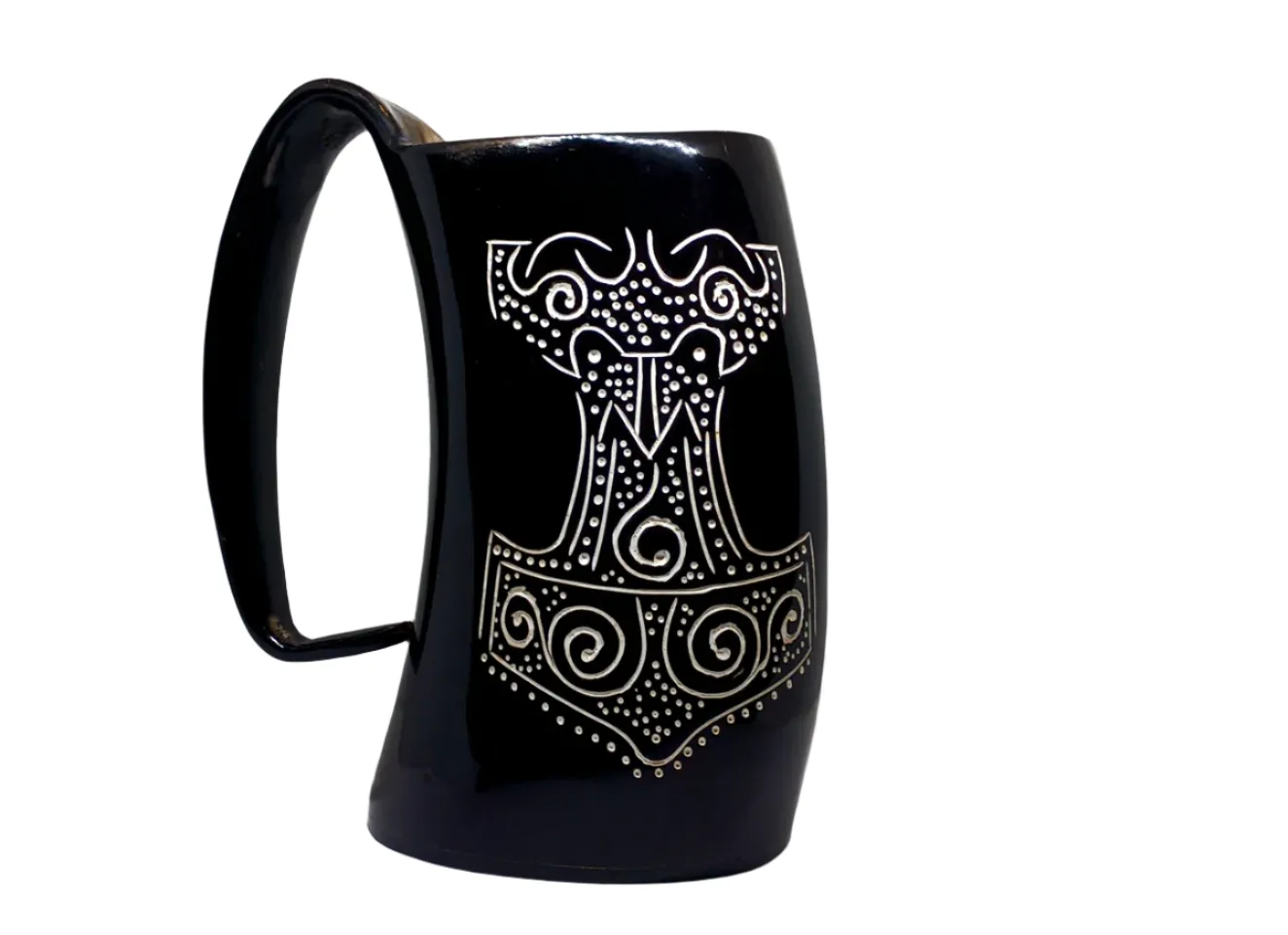 Ox Horn Mjölnir Drinking Mug