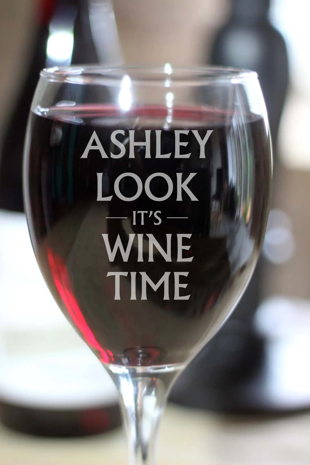 Personalised Engraved Wine Time Wine Glass