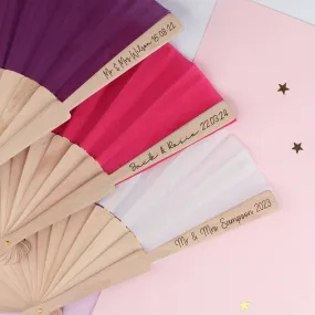 Personalised Wooden Folding Hand Fan - Any Text