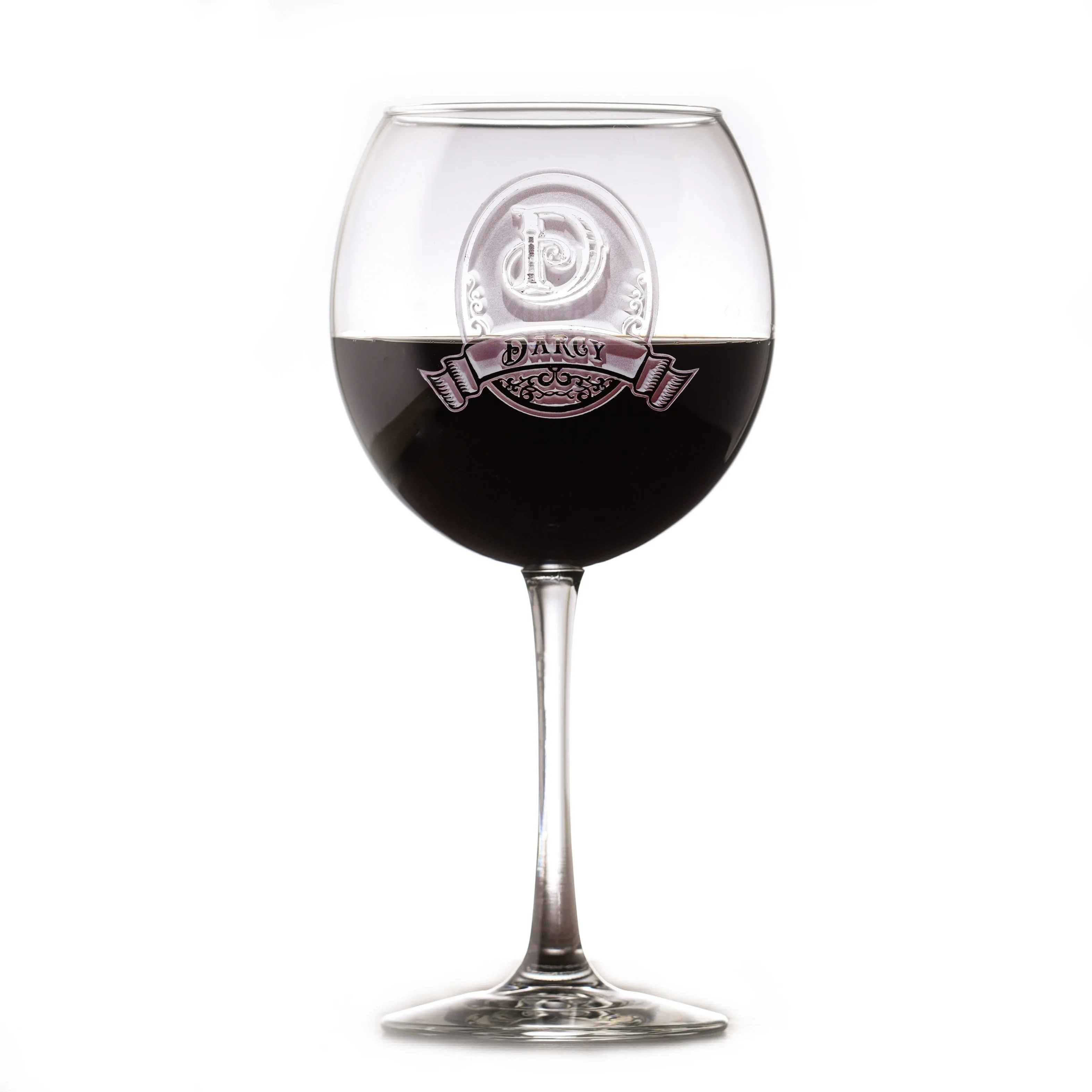 Personalized Monogram Red Wine Glass