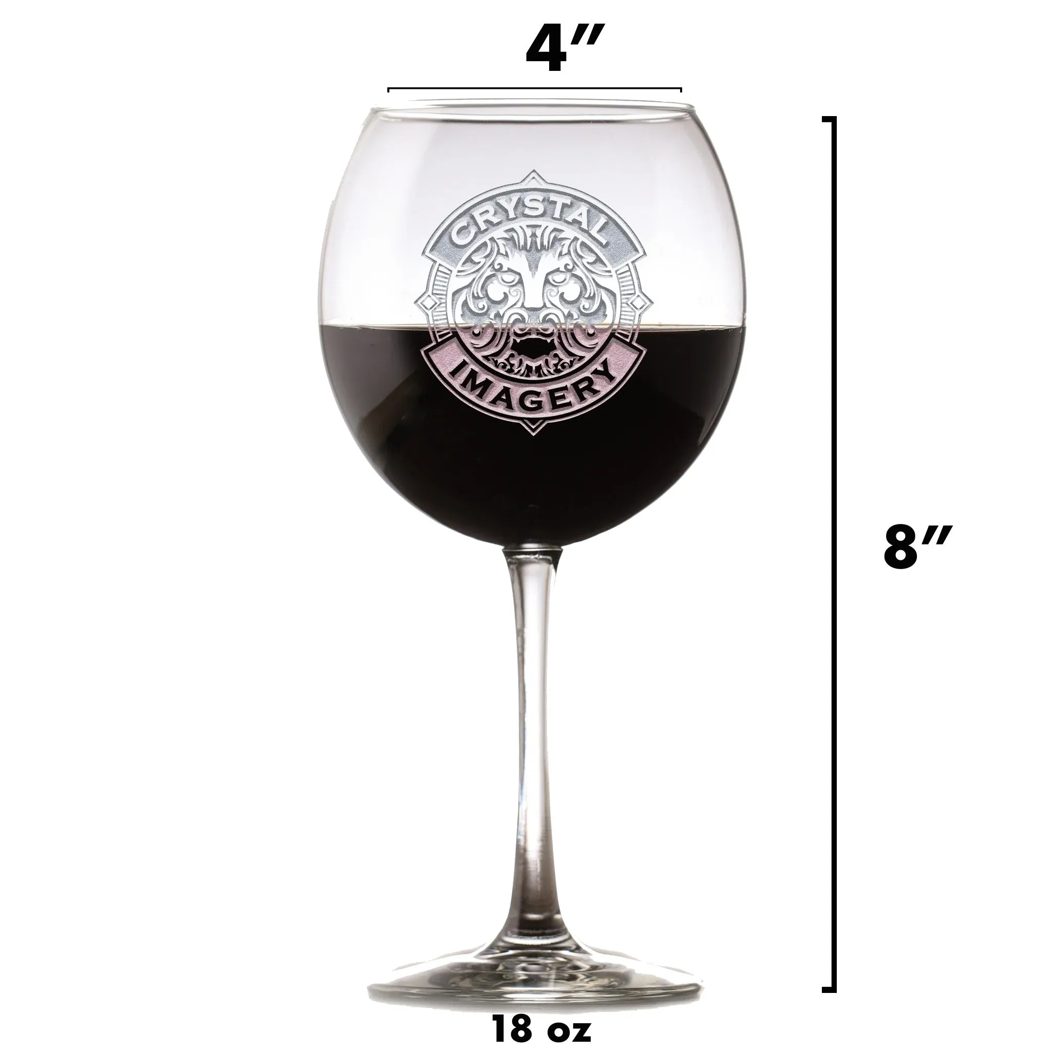 Personalized Monogram Red Wine Glass