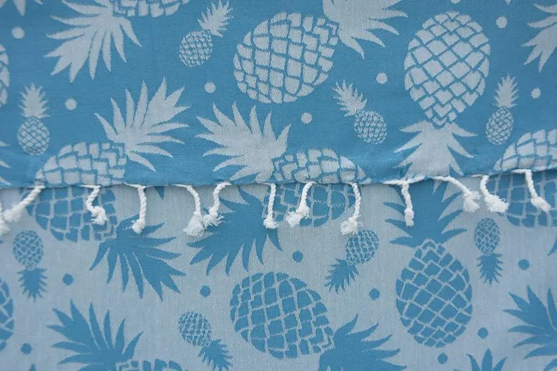 Pineapple Turquoise 100% Cotton Towel