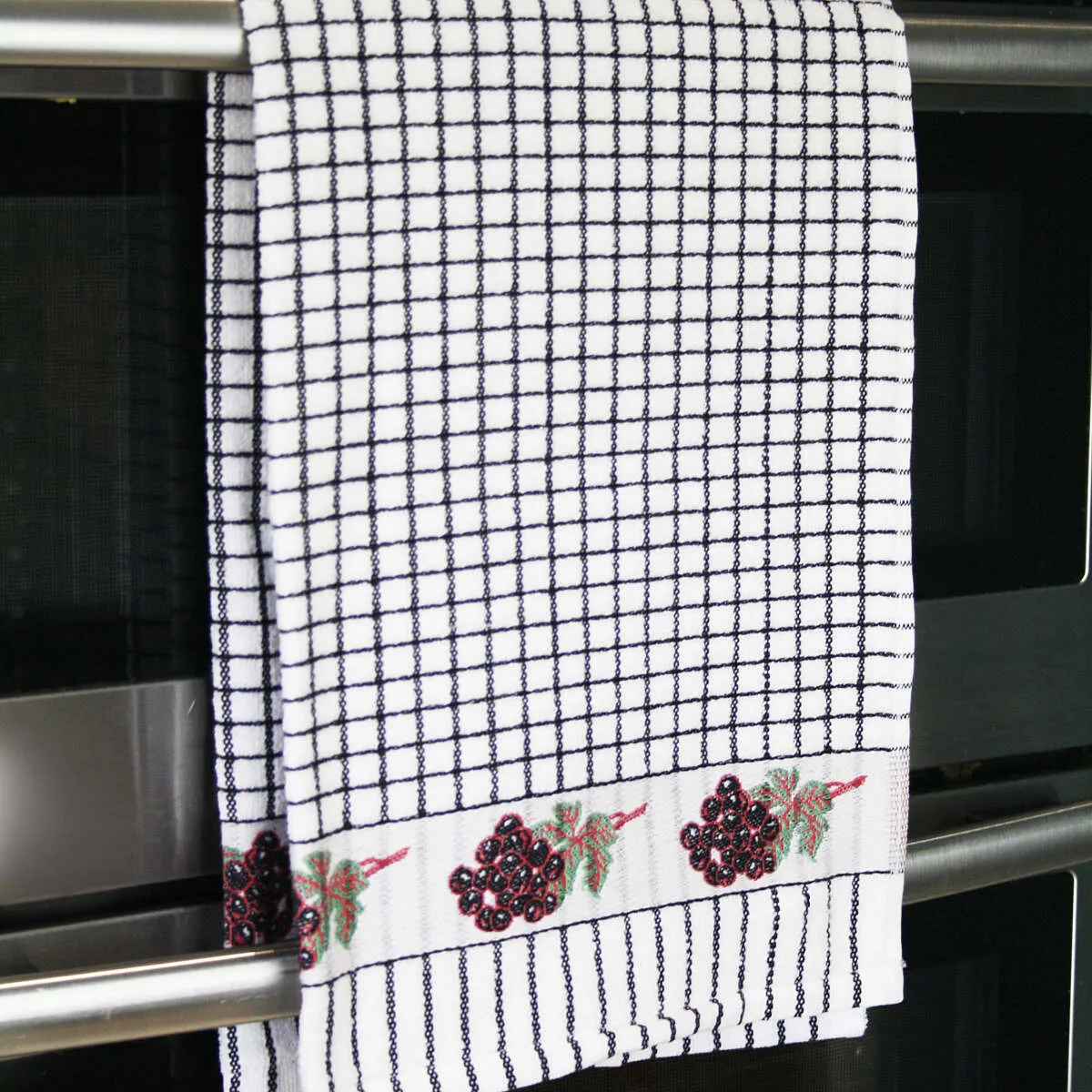 Poli-Dri Black Grapes Cotton Jacquard Tea Towel