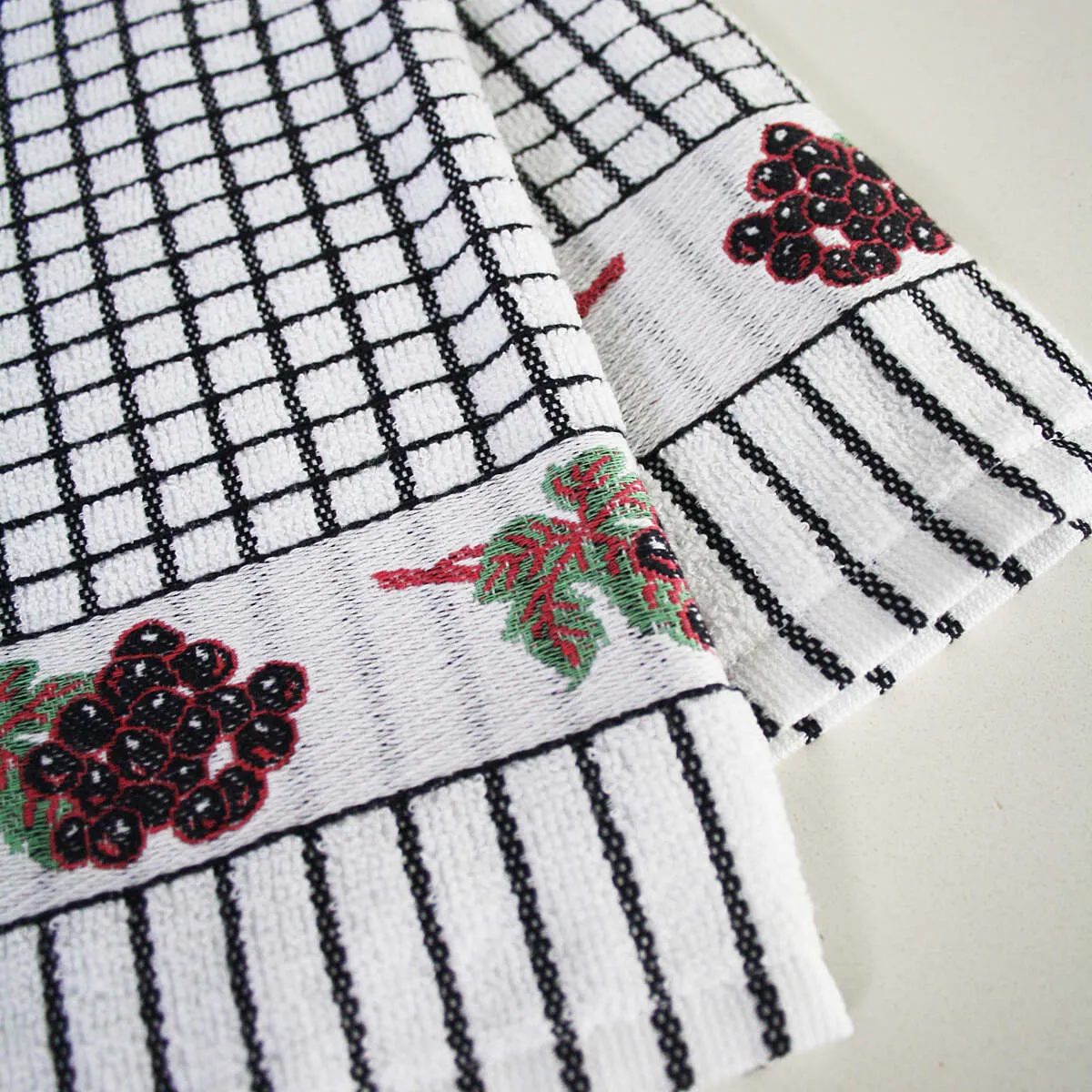 Poli-Dri Black Grapes Cotton Jacquard Tea Towel