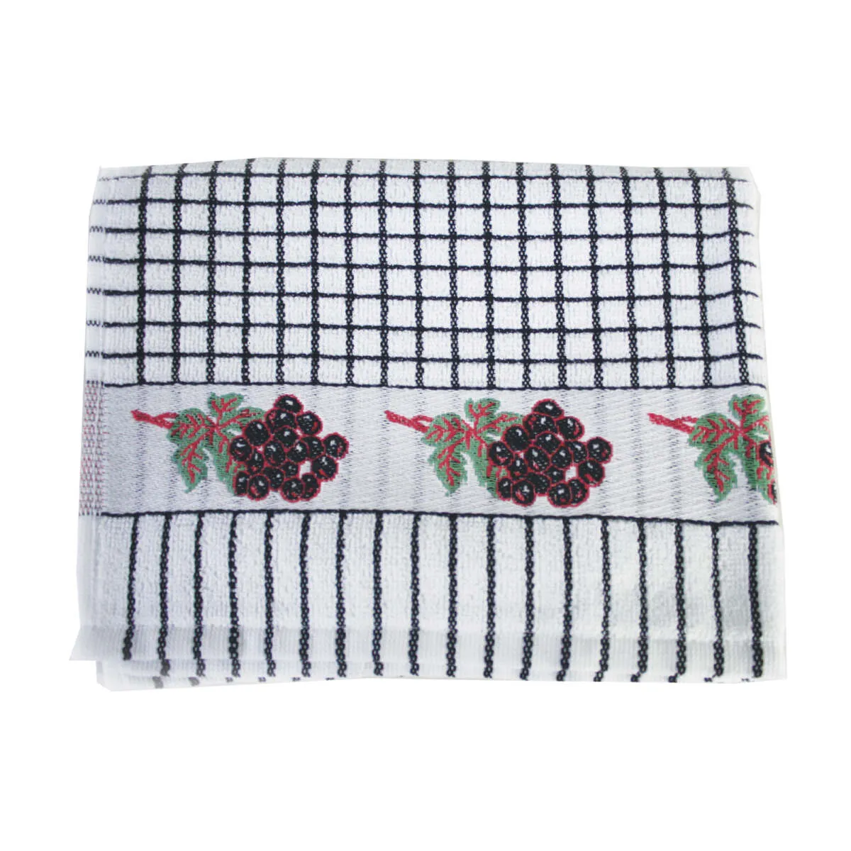 Poli-Dri Black Grapes Cotton Jacquard Tea Towel