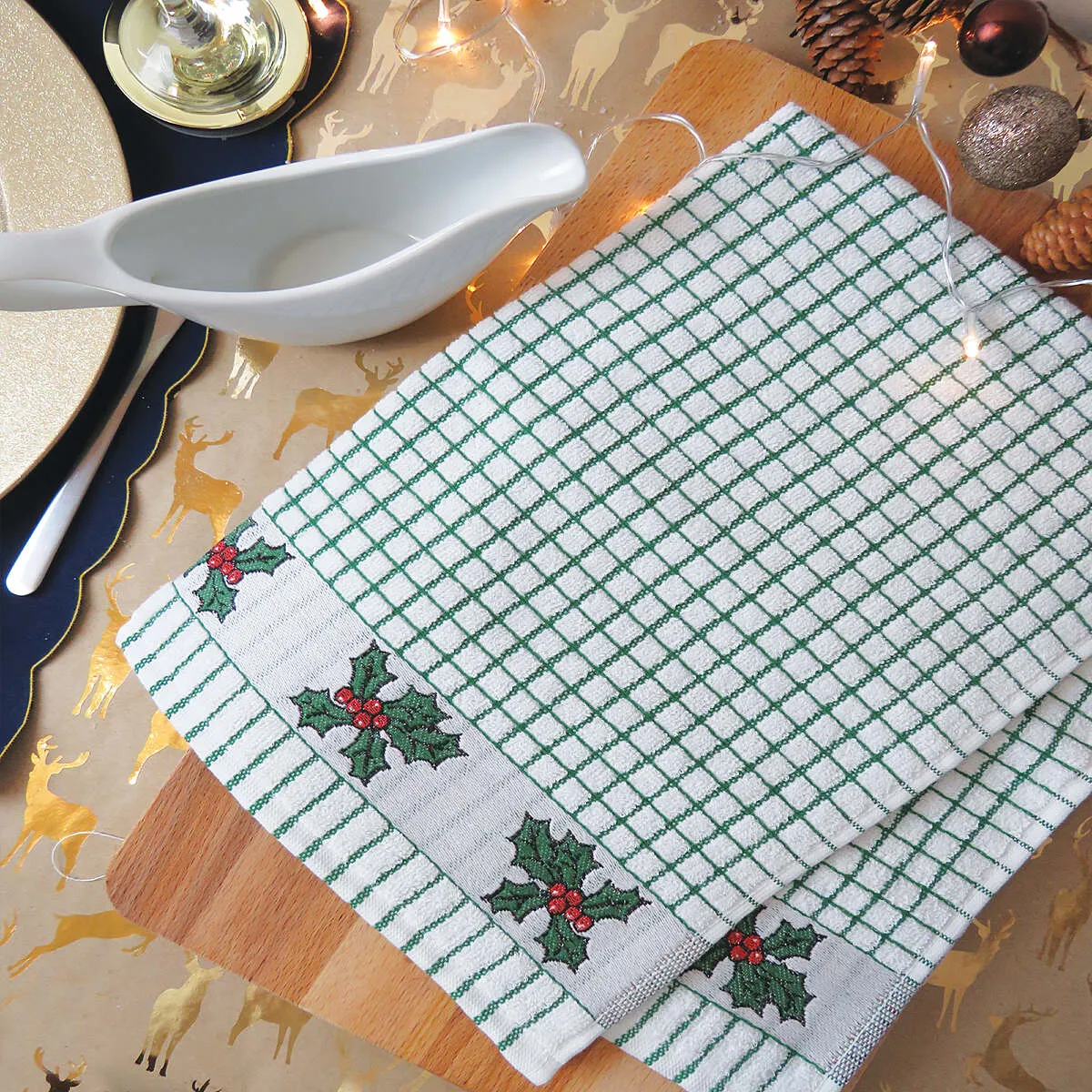 Poli-Dri Hunter Holly Cotton Jacquard Tea Towel