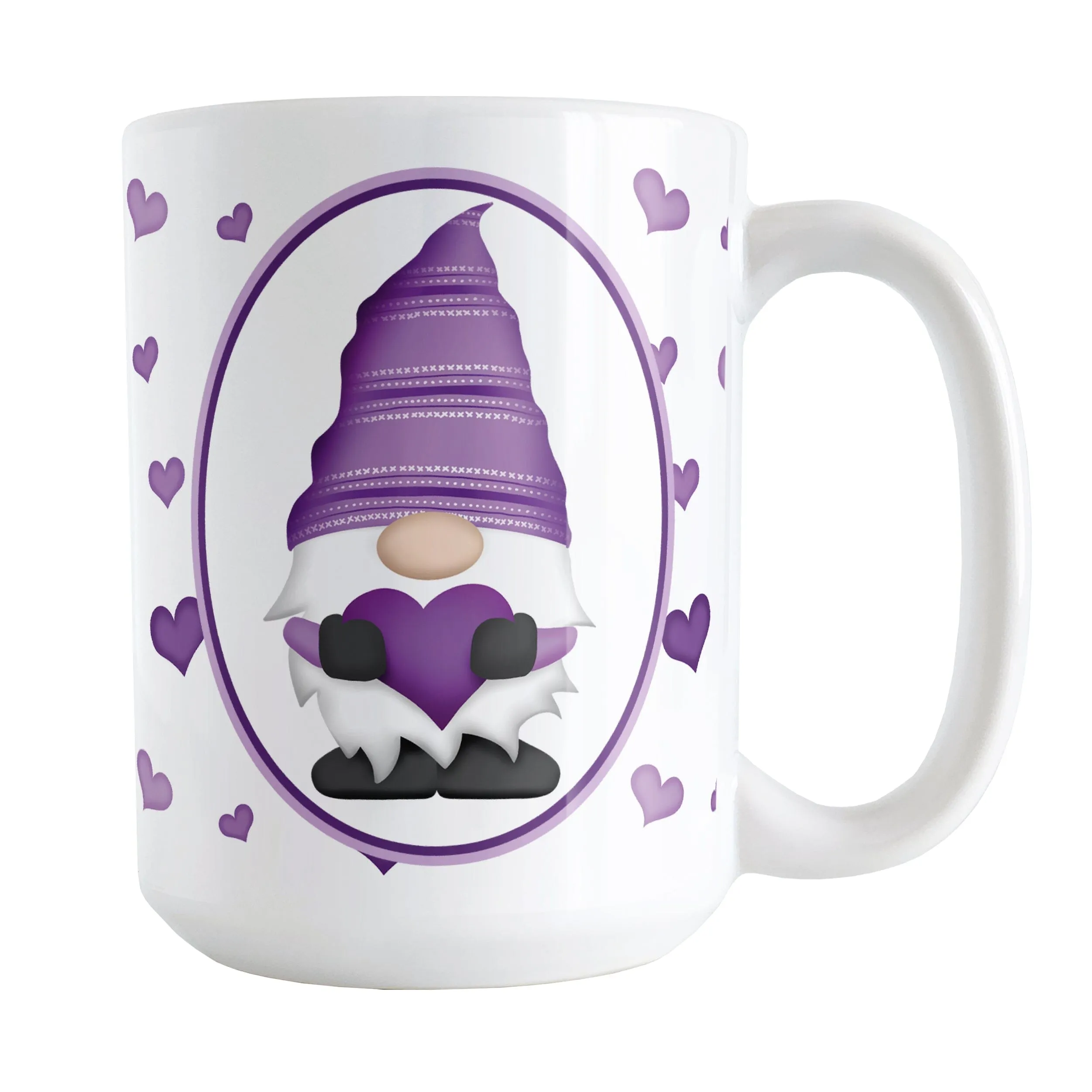 Purple Gnome Dainty Hearts Mug