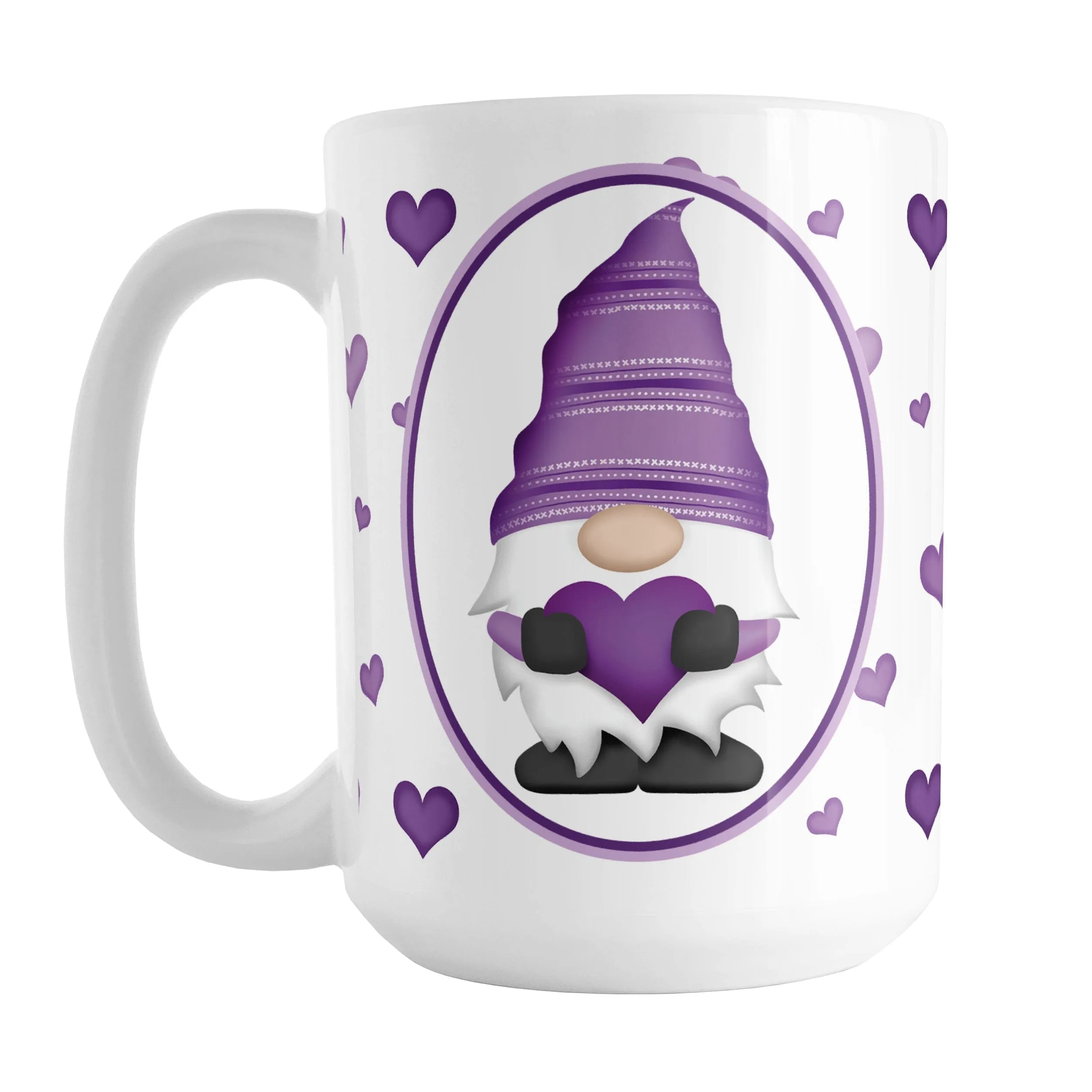 Purple Gnome Dainty Hearts Mug