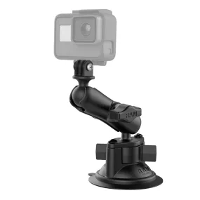 RAM Mount RAM Twist-Lock Suction Cup Mount w/Universal Action Camera Adapter [RAM-B-166-GOP1U]