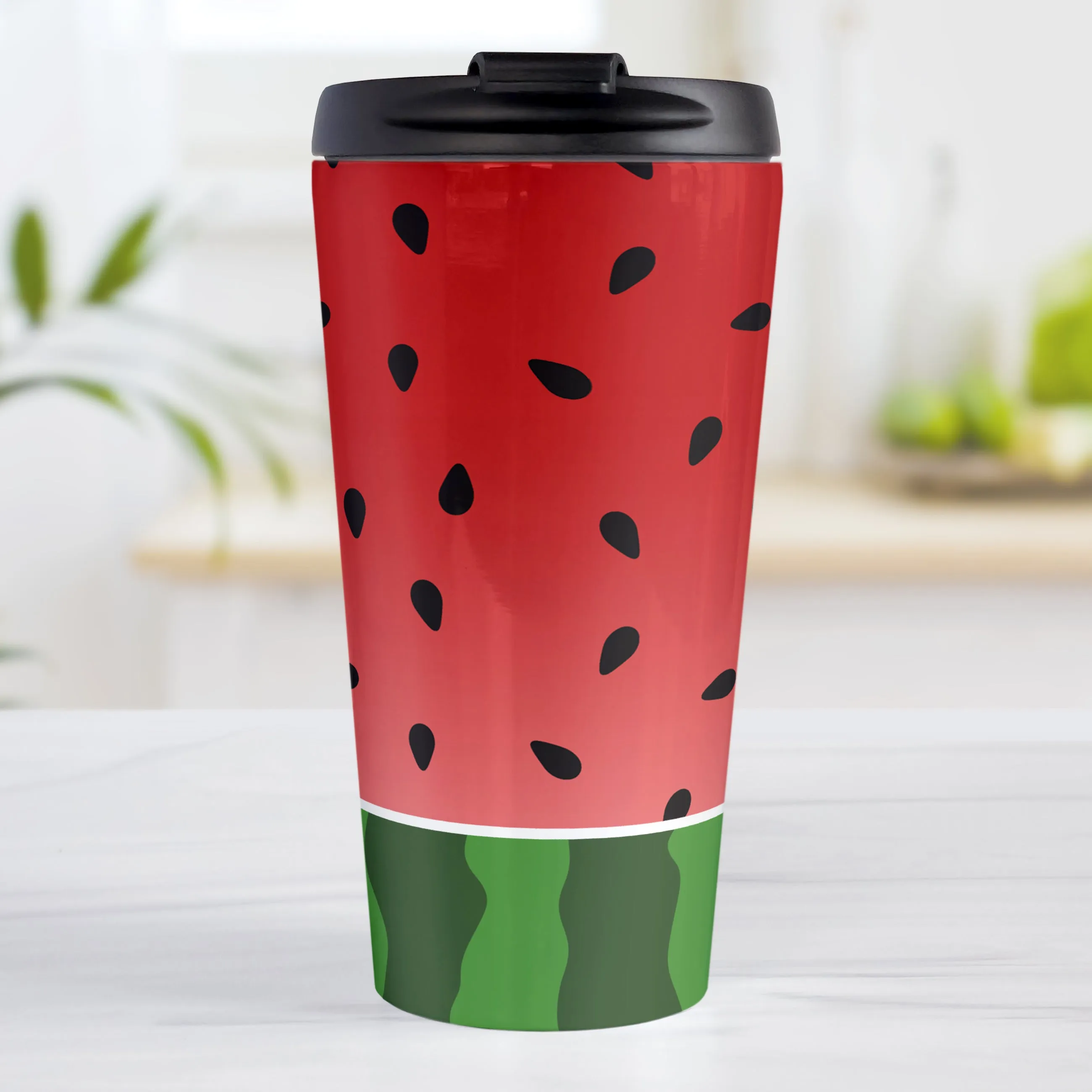 Red and Green Watermelon Travel Mug