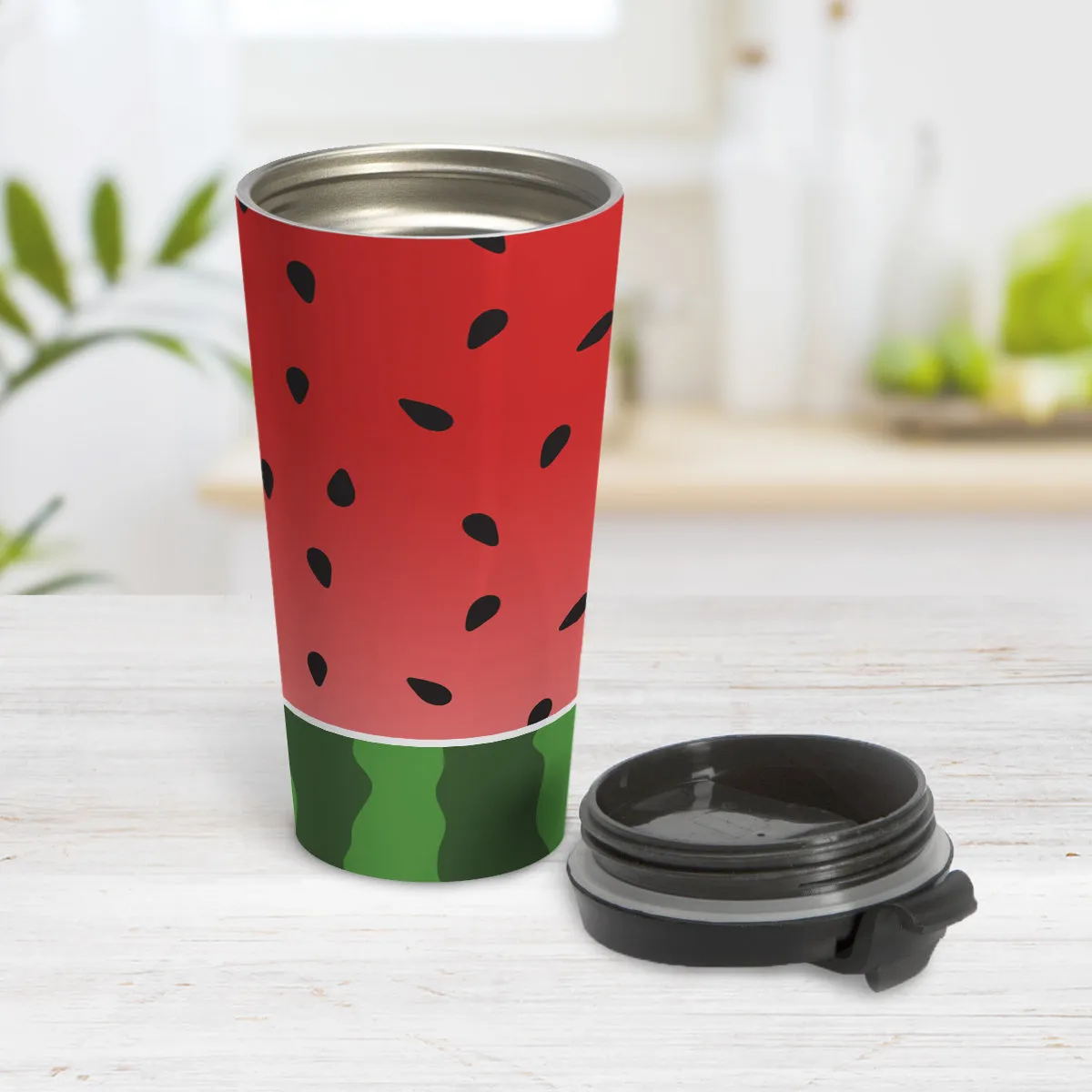 Red and Green Watermelon Travel Mug