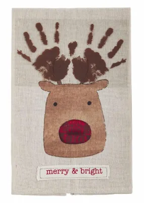 Reindeer Hand Print Towel