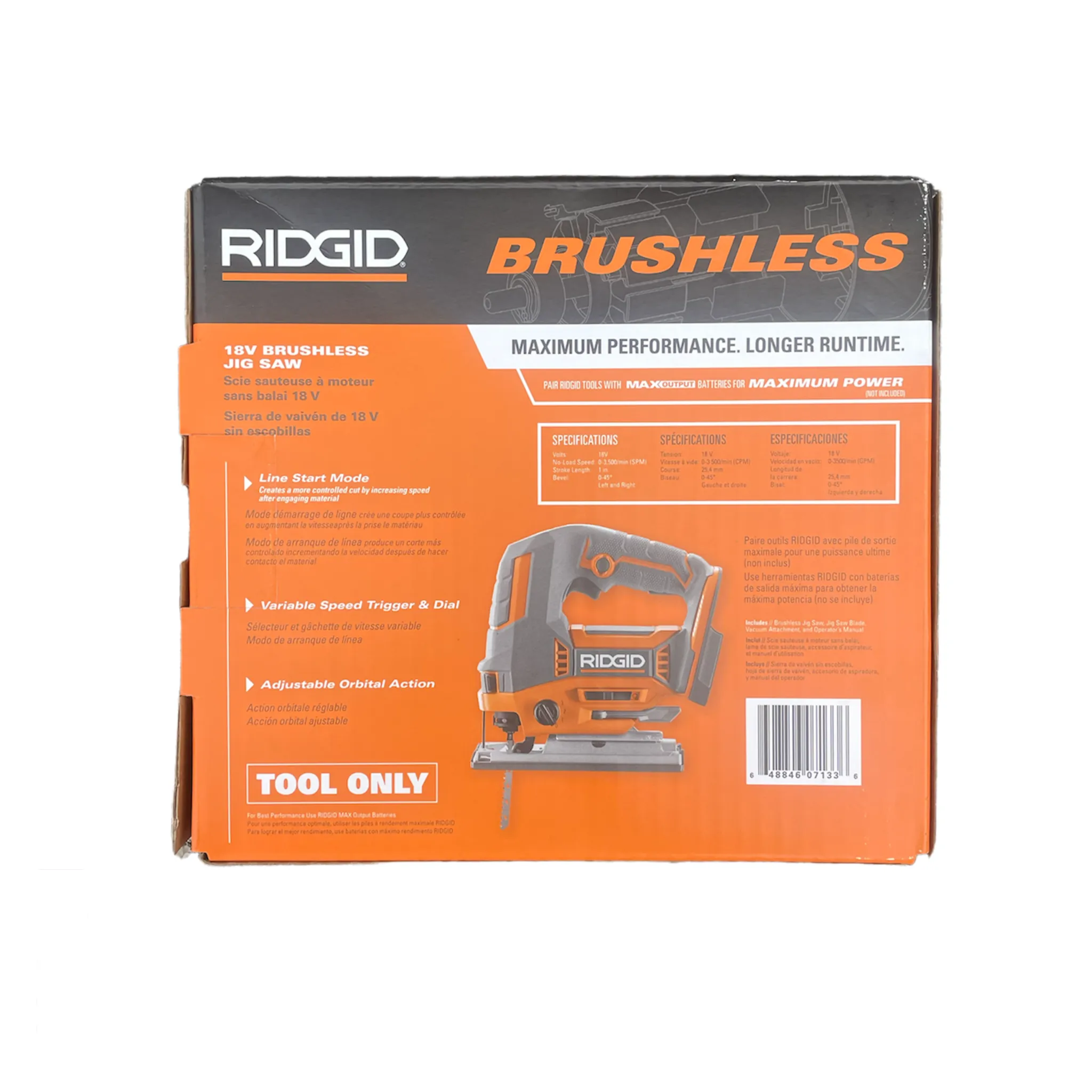 RIDGID 18-Volt Brushless Cordless Jig Saw