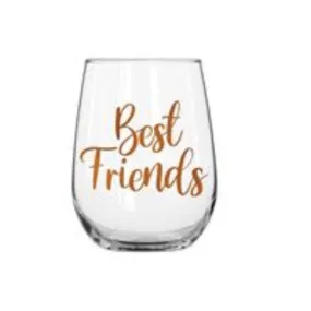 Rose Gold Best Friends Stemless WIne Glass - 600ml