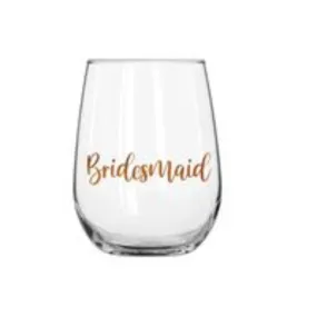 Rose Gold Bridesmaid Stemless WIne Glass - 600ml