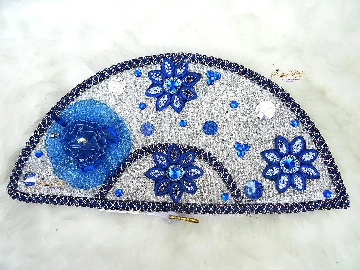 Royal Blue Simple Bridal wedding African Traditional engagement hand fan